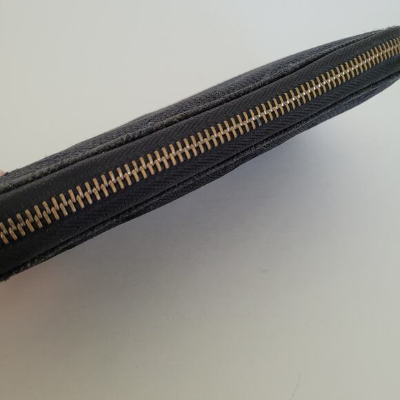 BVLGARI Zip Wallet Black Logo Italian Large Designer Canvas Leather Accordion - Picture 13 of 13